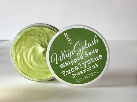 Eucalyptus Spearmint WhipSplash Whipped Soap. Vegan and cruelty-free moisture body wash.