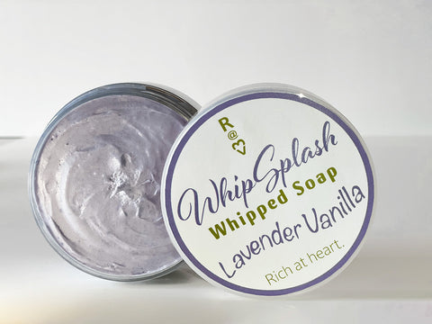 Lavender Vanilla WhipSplash Whipped Soap. Vegan and cruelty-free moisture body wash.