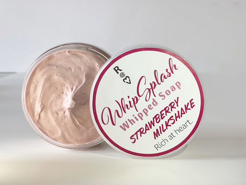 Strawberry Milkshake WhipSplash Whipped Soap. Vegan and cruelty-free moisture body wash.