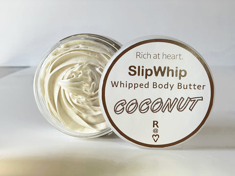 Coconut SlipWhip Whipped Body Butter, shea butter, cocoa butter, vegan, cruelty-free