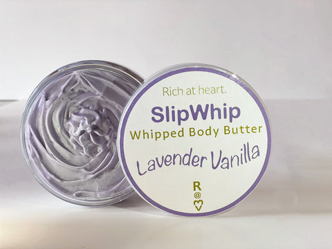 Lavender Vanilla SlipWhip Whipped Body Butter, shea butter, cocoa butter, vegan, cruelty-free