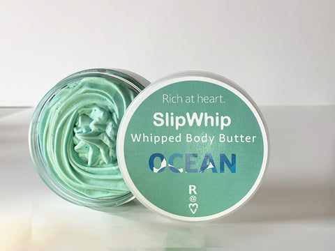 Ocean SlipWhip Whipped Body Butter, shea butter, cocoa butter, vegan, cruelty-free