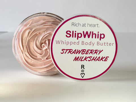 Strawberry Milkshake SlipWhip Whipped Body Butter, shea butter, cocoa butter, vegan, cruelty-free