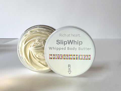 White Gummy Bear SlipWhip Whipped Body Butter, shea butter, cocoa butter, vegan, cruelty-free